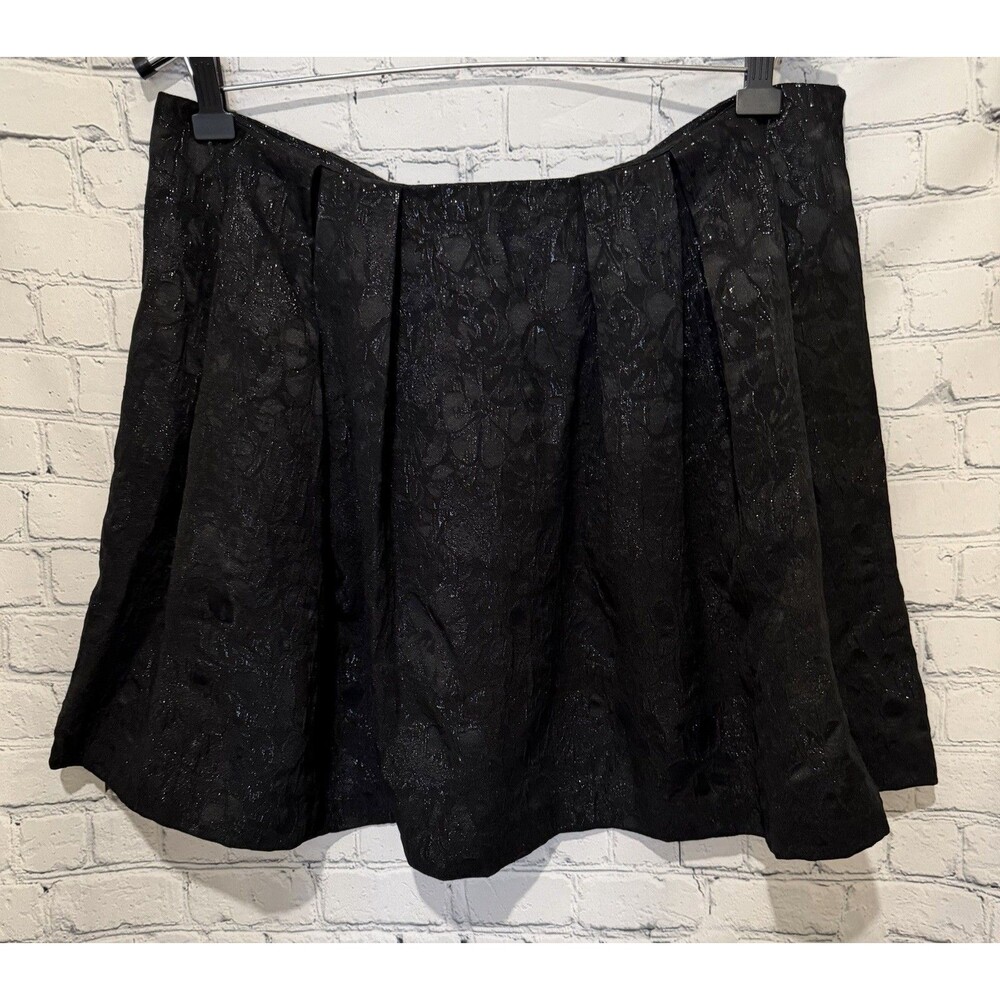 DKNYC Black Shiny Pleated Mini Skirt Size XL